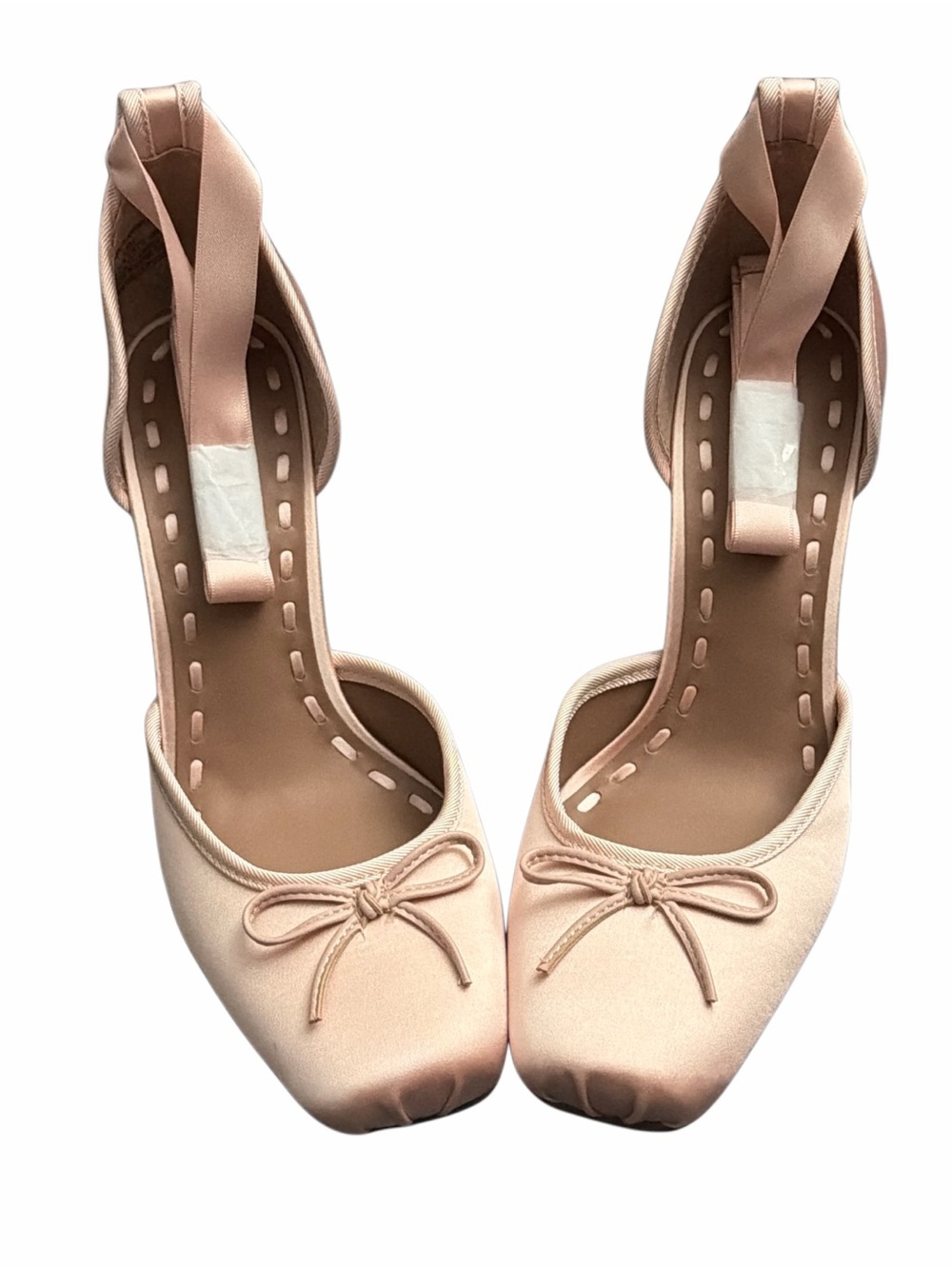 Steve Madden Larina Satin Pink Blush Lace Up Pump Heel Balletcore Bow 7.5